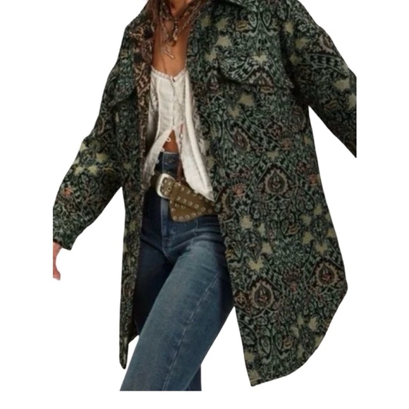 Free People We The Free Fog Jacquard Shirt NWT M - Picture 7 of 7